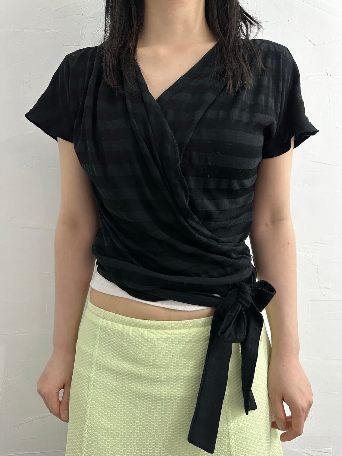comme ca stripe wrap top 상품이미지4