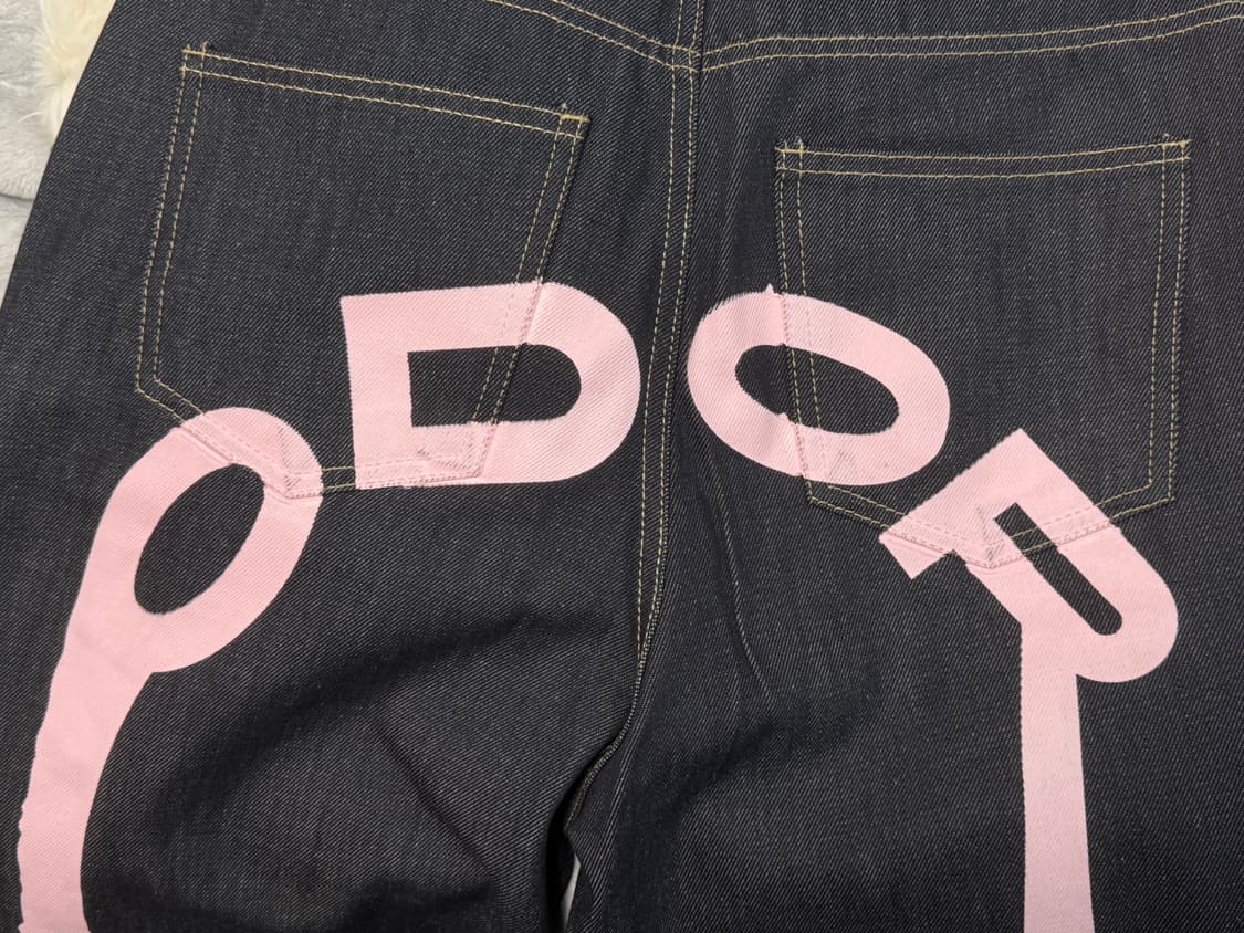 오도어 Logo drop denim in pink 상품이미지3