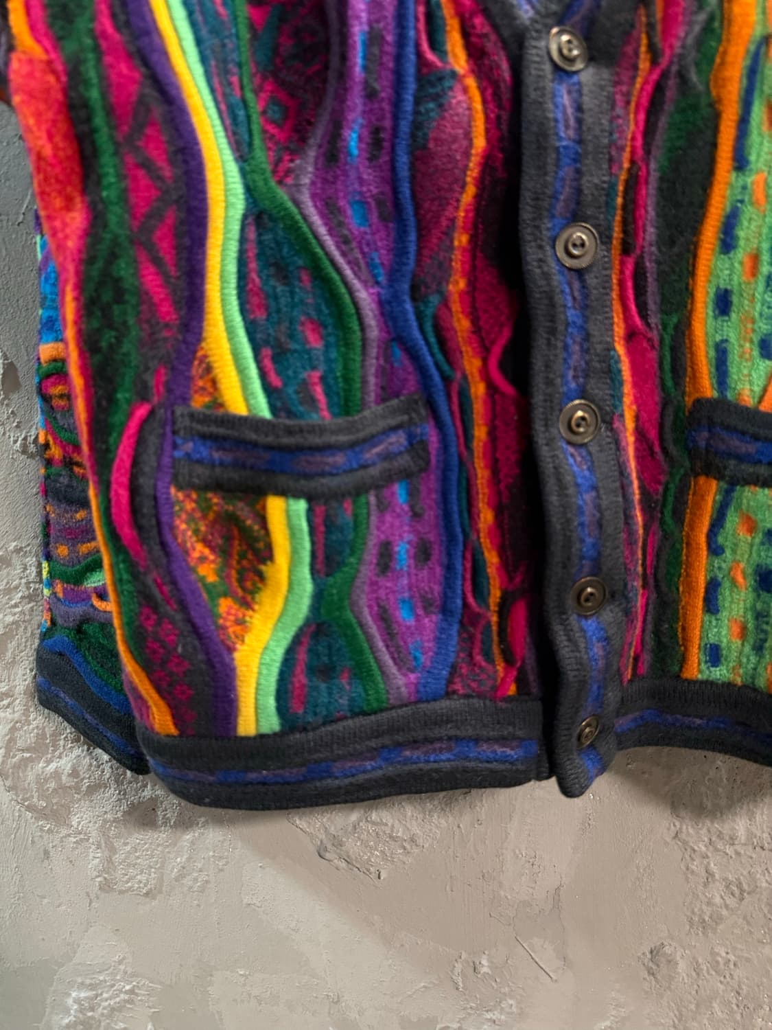 S 쿠지 COOGI 입체 3D 패턴 울 가디건 멀티컬러 상품이미지2