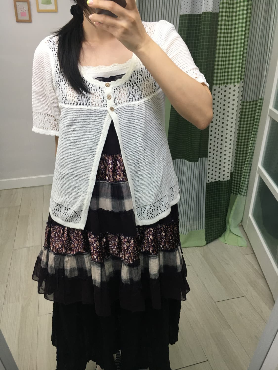 아이보리 반소매 니트 가디건 상품이미지7