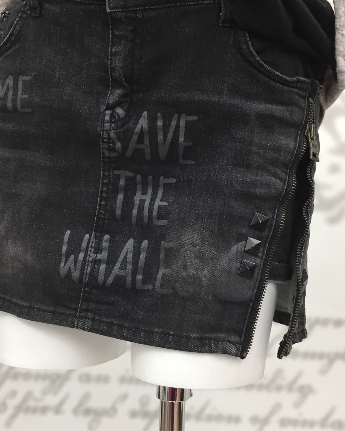 P2K side zip lettering skirt 상품이미지3