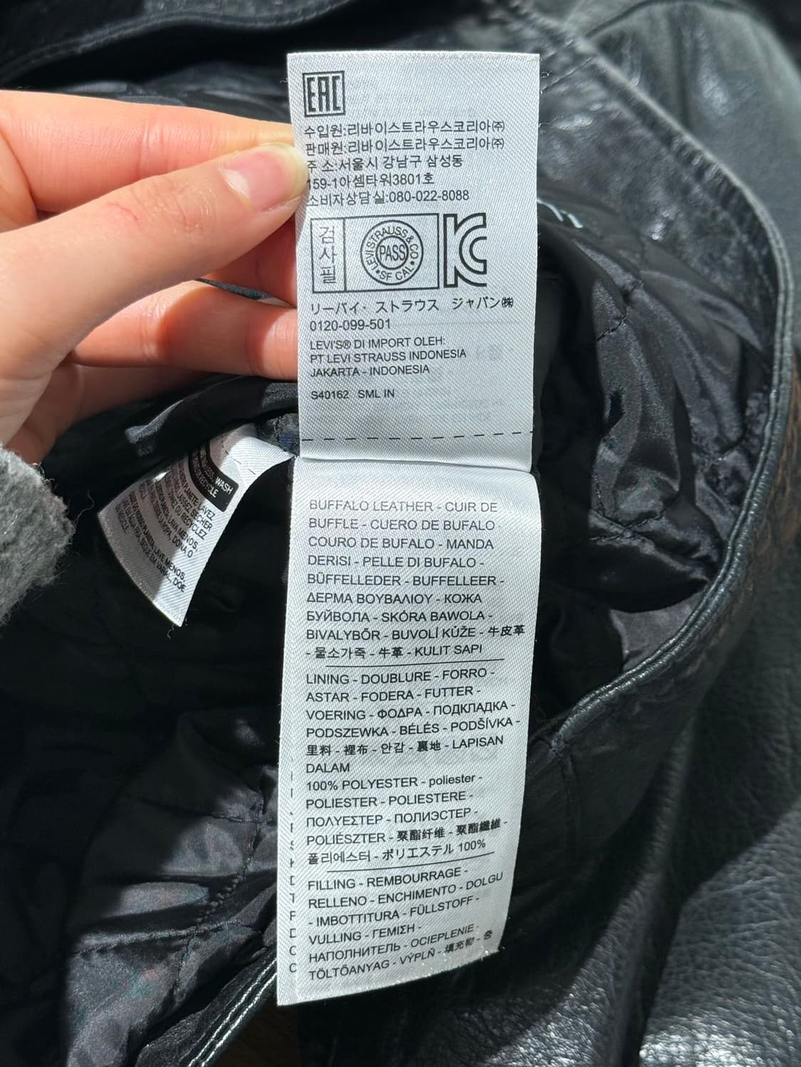 리바이스 블랙 버팔로 레더 라이더 자켓  상품이미지8