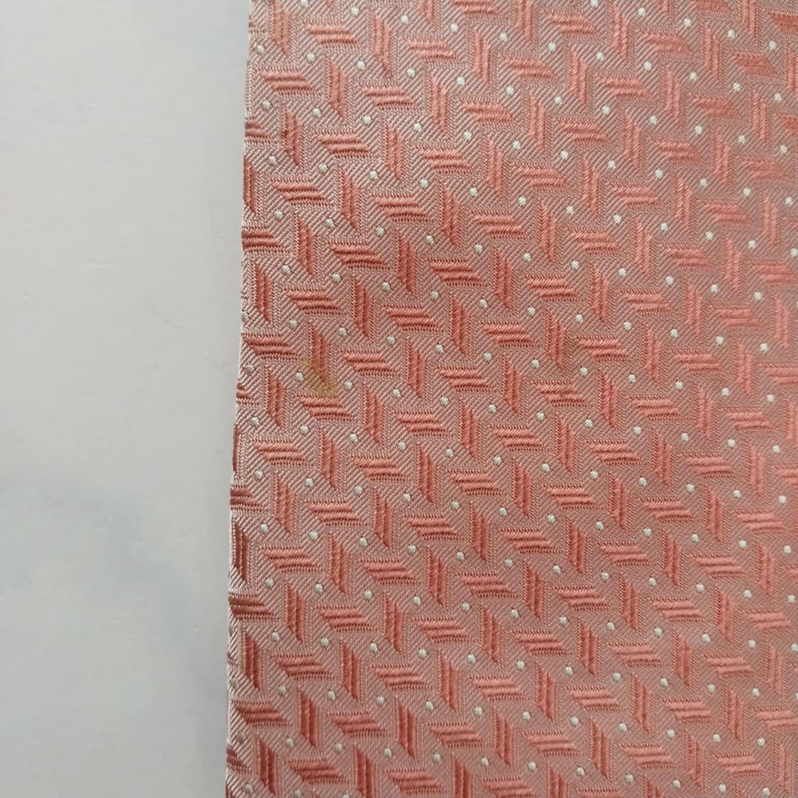 아쿠아스큐텀 실크 핑크 자카드 패턴 넥타이 9.4cm A등급 K2407 상품이미지7