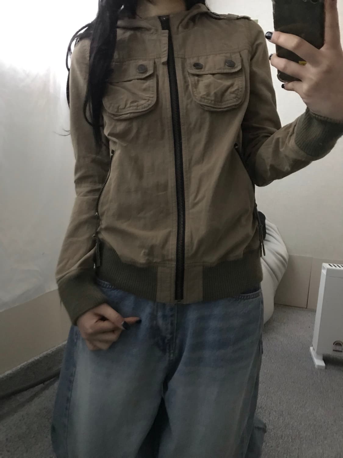 일본빈티지 베이지 후드자켓 상품이미지1