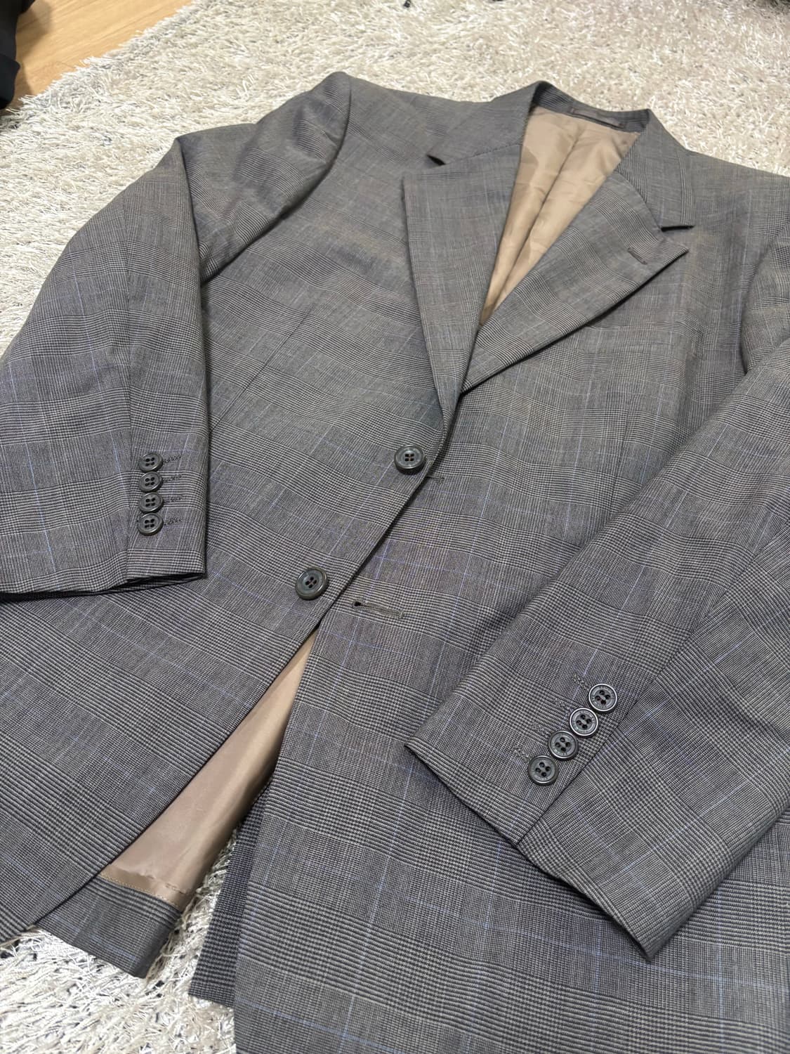 일제 KENS EYE 체크 울 블레이저 사이즈 100-105 상품이미지2