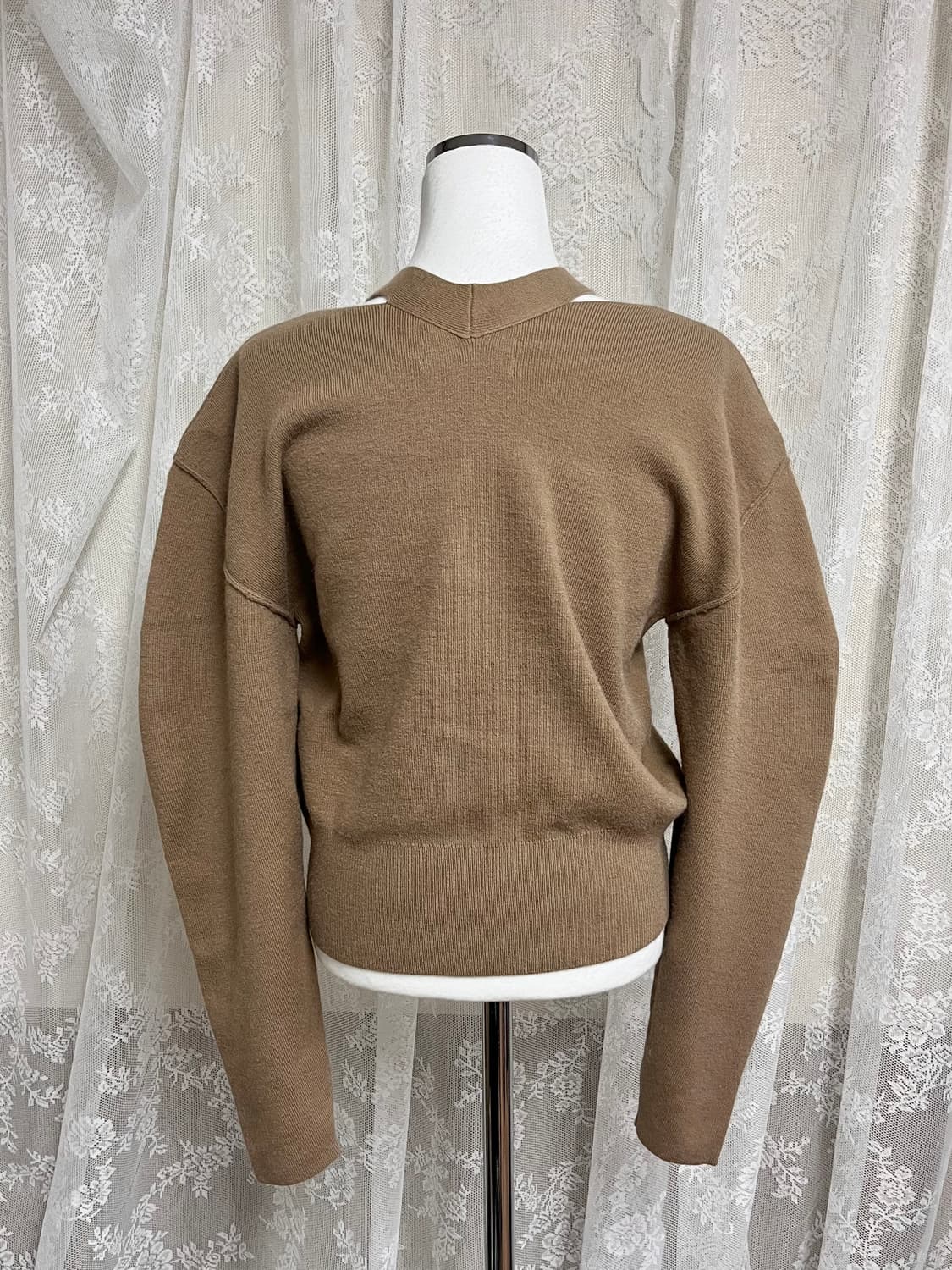 F) 아틀리에나인 로웰 컷아웃 니트 가디건 브라운 상품이미지2