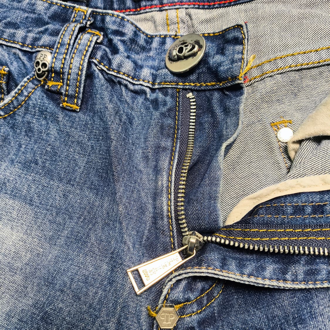 [34] Philipp Plein 디스트로이드 스트레이트 데님 진 상품이미지6