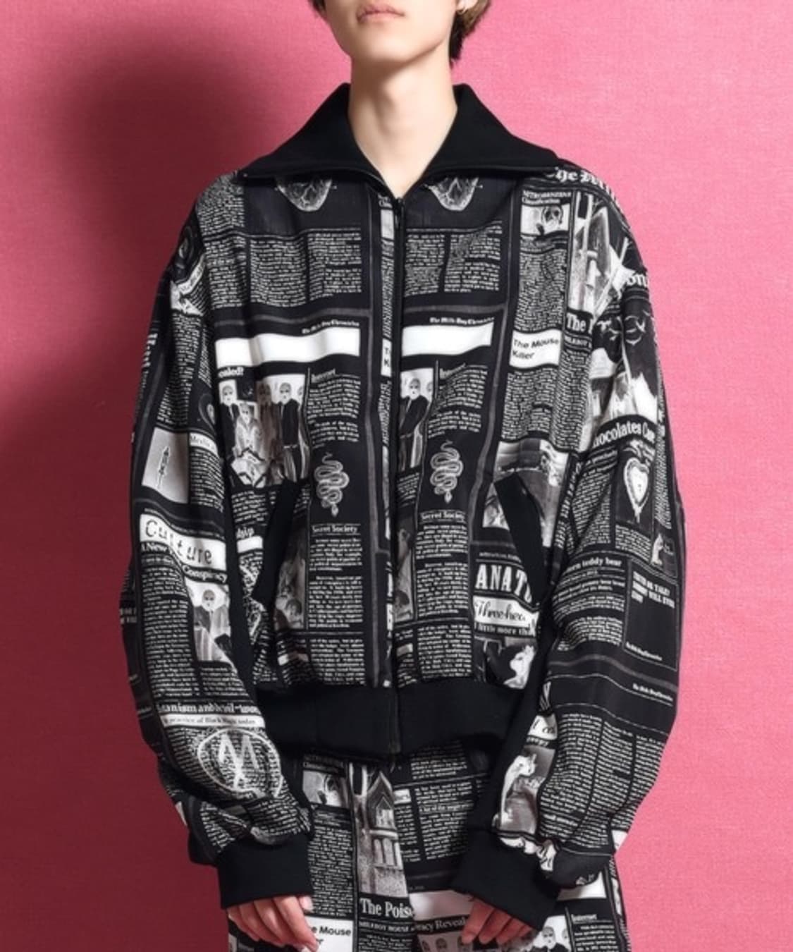 Milk boy 뉴스페이퍼 스웻 집업 자켓 y2k 펑크 존 갈리아노 상품이미지2