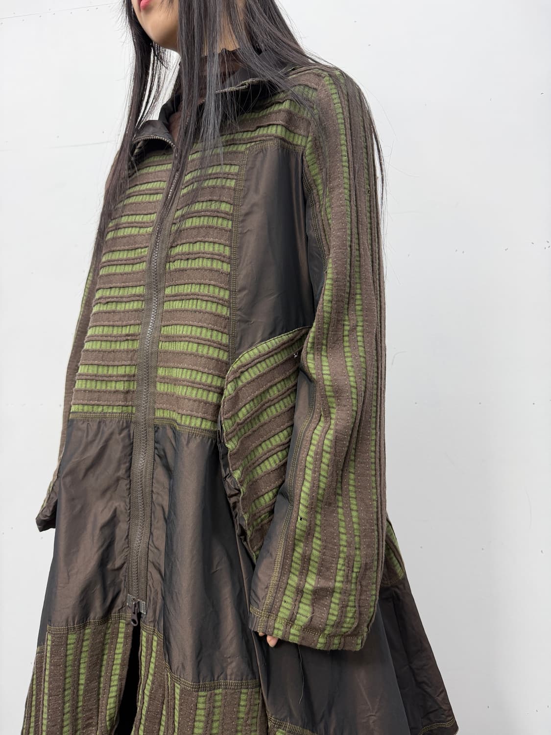 E-Clat Structured Stripe Zip Coat 상품이미지4