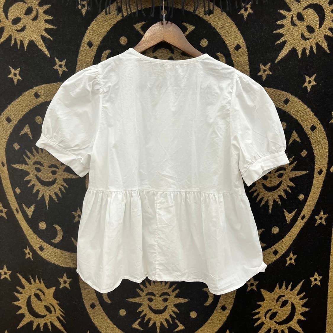 빈티지 러블리 모리 코지 에스닉 자수패턴 퍼프 블라우스 k0136 상품이미지4