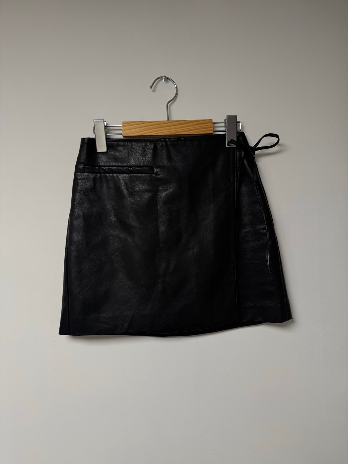 오앨 ouel 블랙 레더 가죽 랩 미니 스커트 S 새상품 상품이미지5