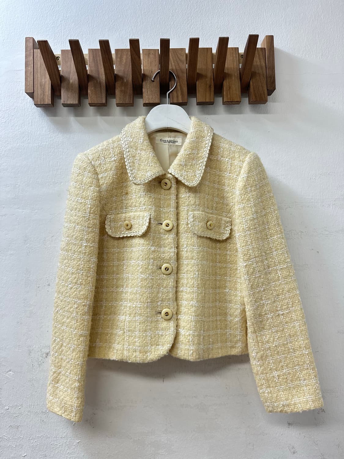 일본빈티지 울 혼방 카라 포인트 빈티지 클래식 트위드 자켓  상품이미지1