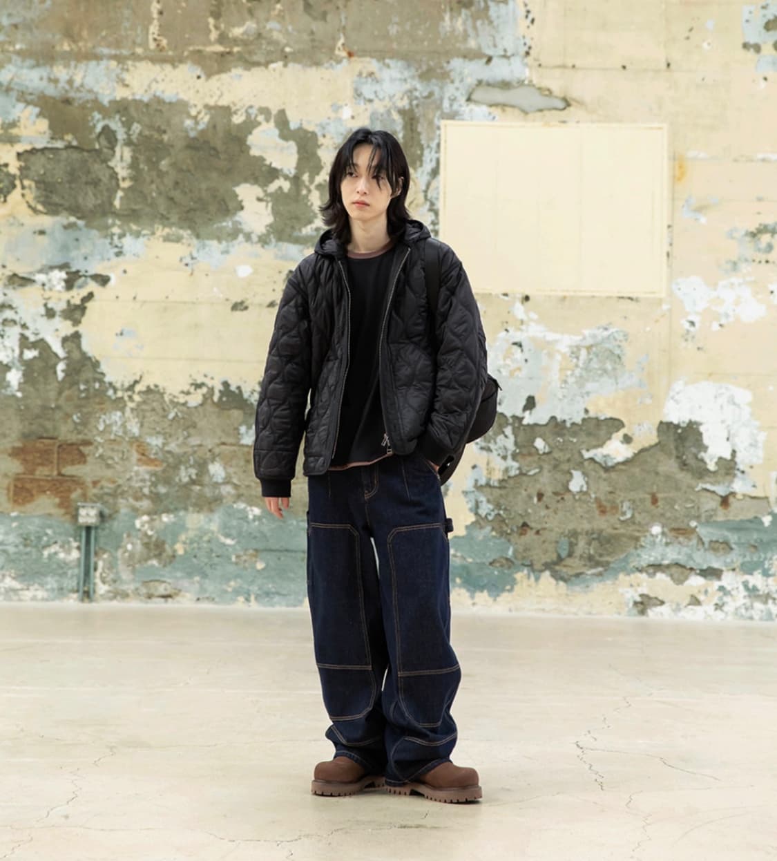 비긴202 - 더블니 데님 팬츠 [논페이디드 인디고] (2 Size) 상품이미지4