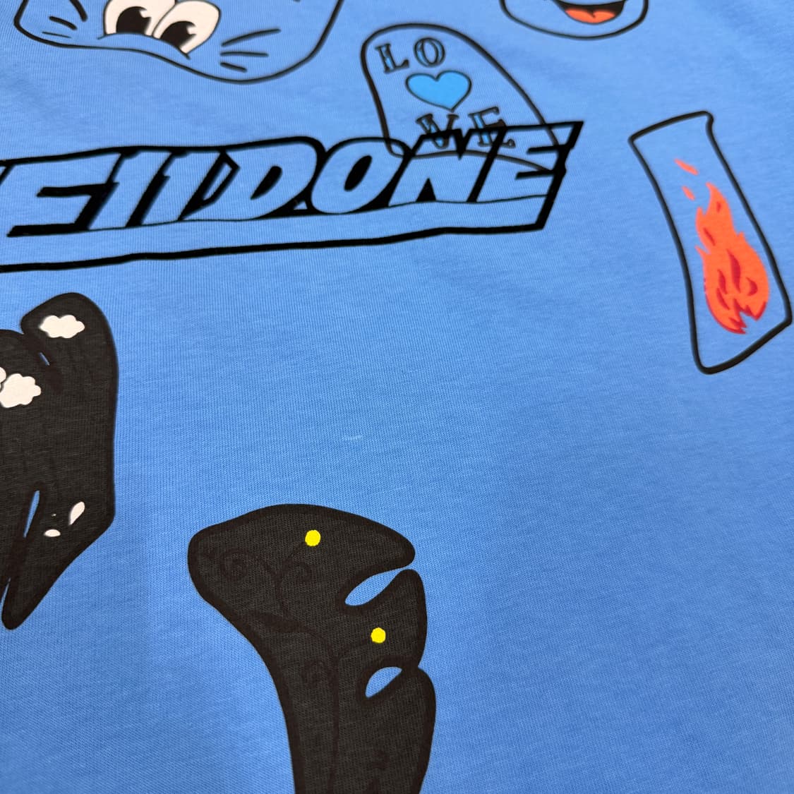 WE11DONE 웰던 블루 프린팅 롱슬리브 긴팔티 블루 상품이미지5