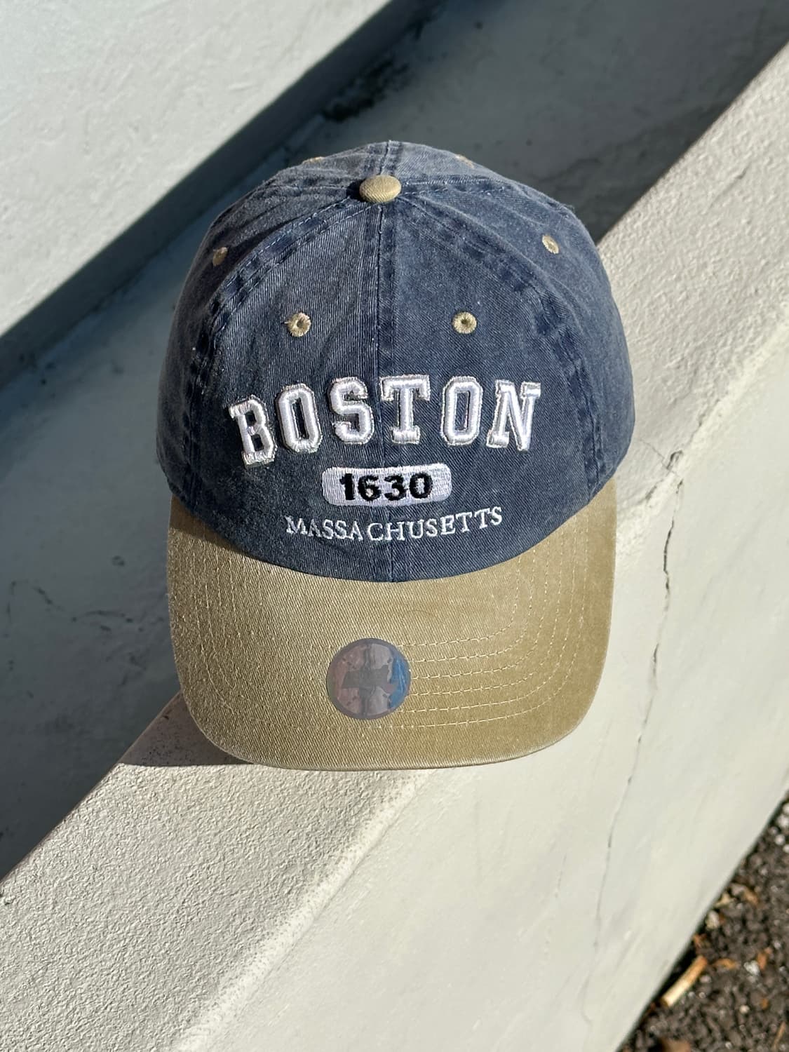 [F] 빈티지 로고 투톤 볼캡 모자 상품이미지1