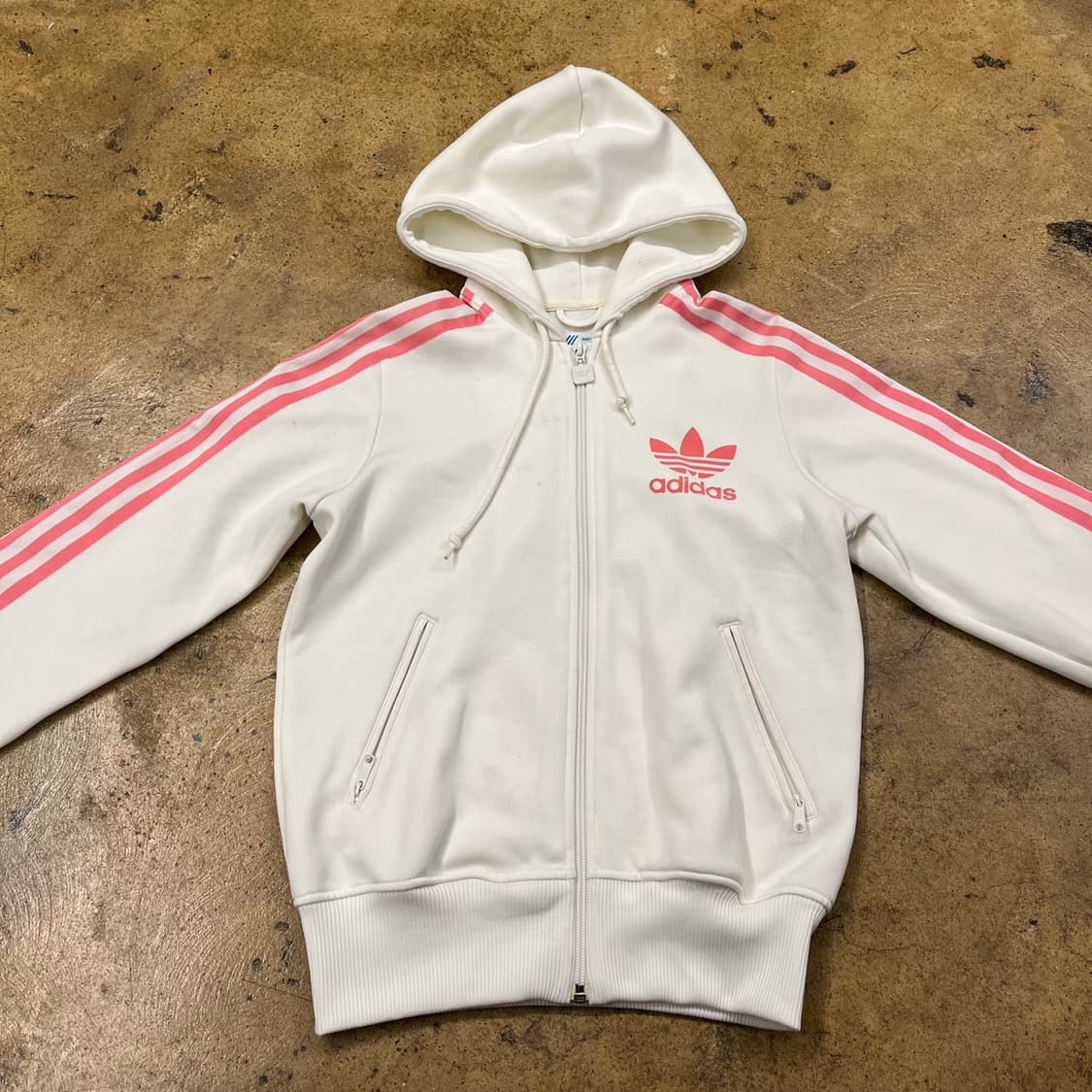 아디다스 화이트 핑크 흰핑 후플 후드집업 90 상품이미지3