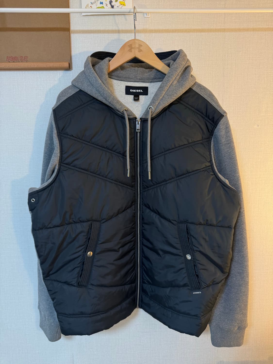 [2XL]DIESEL 디젤 하이브리드 다운 후드집업 자켓 상품이미지1