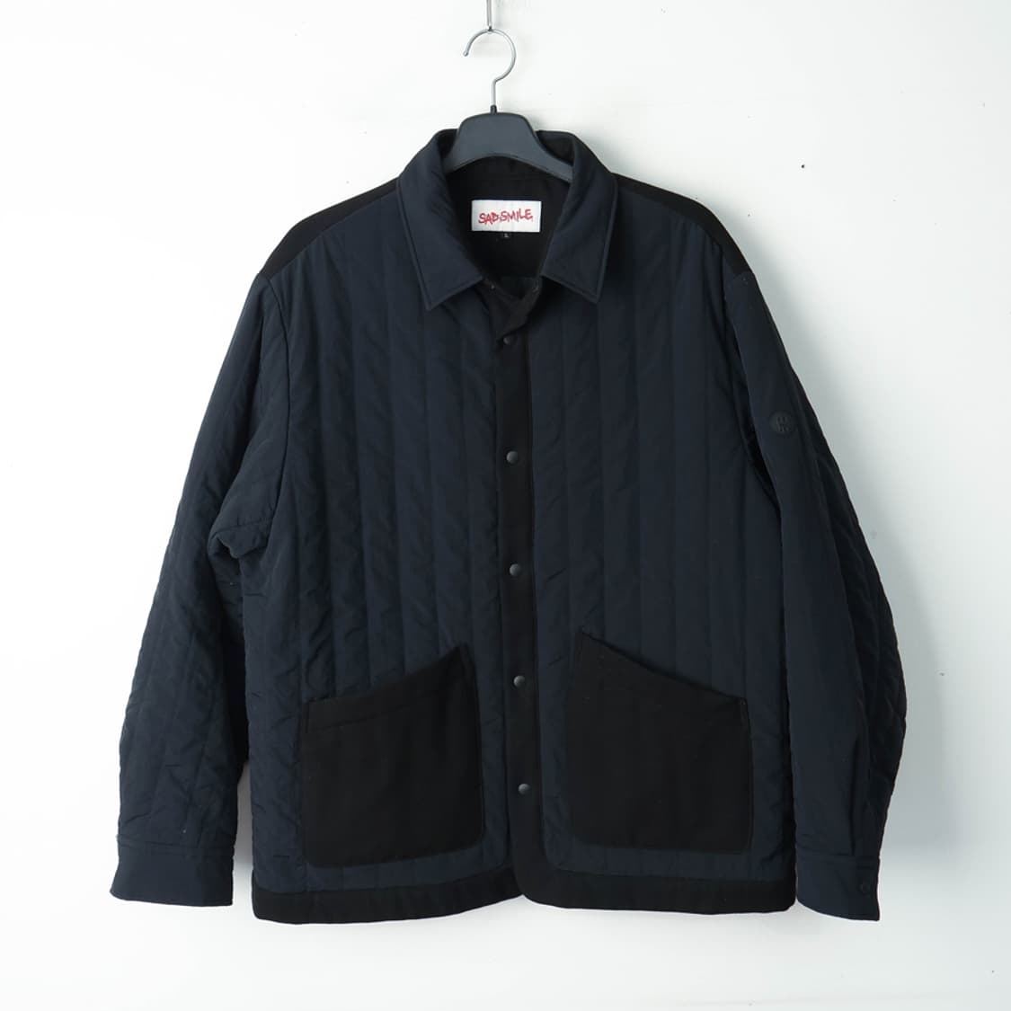 105/커스텀멜로우 새드스마일 버티컬 패딩셔츠 상품이미지1