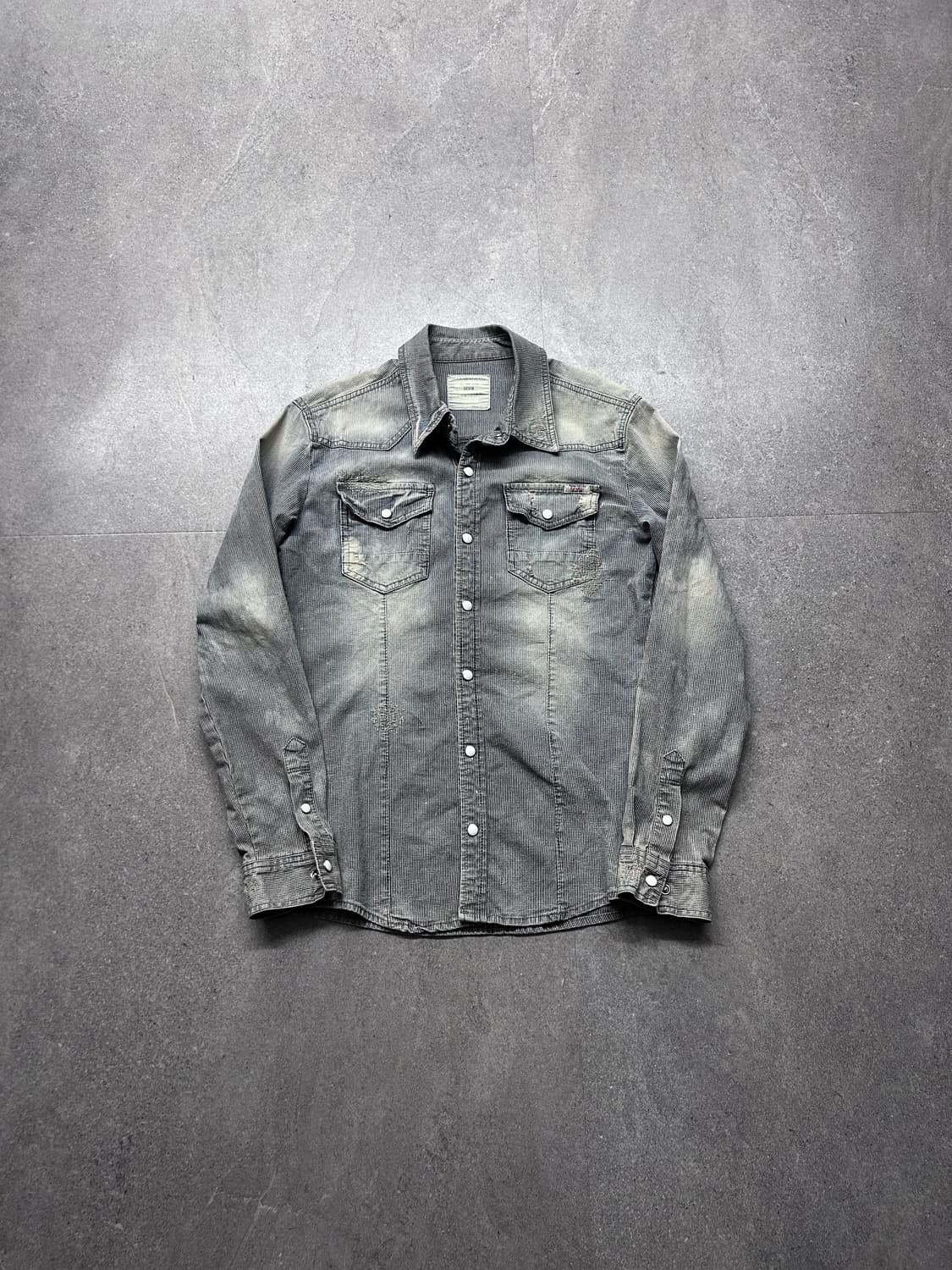 버커루 페이딩 웨스턴 데님 셔츠 상품이미지4