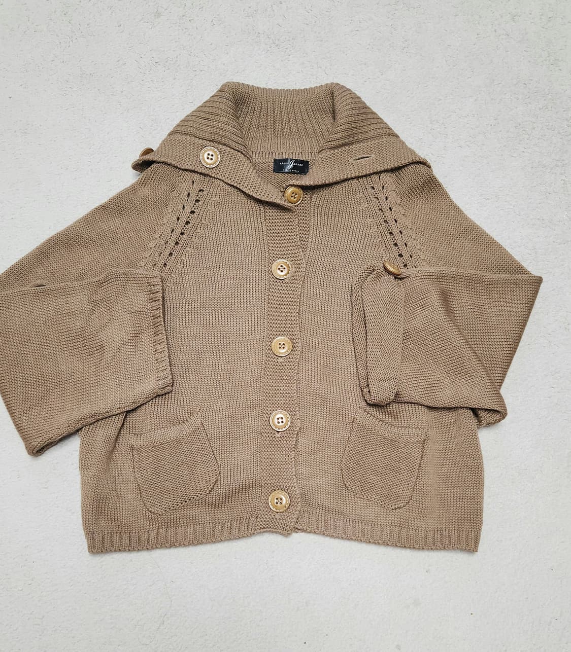 JPN- 브라운 빅단추 니트 &  플라워 원피스 상품이미지3