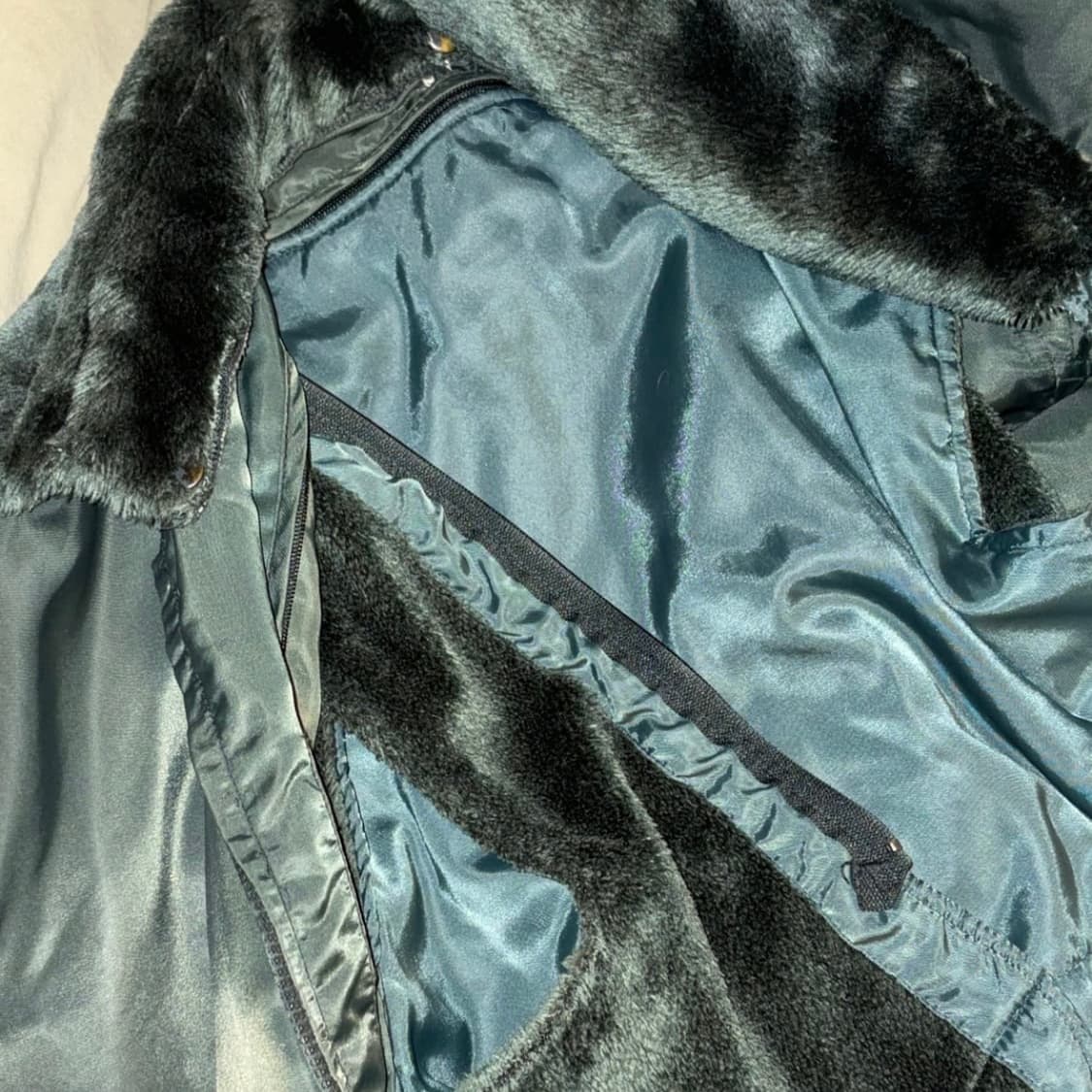 Vintage 갸루 펑크 카키 퍼 봄버자켓 상품이미지2