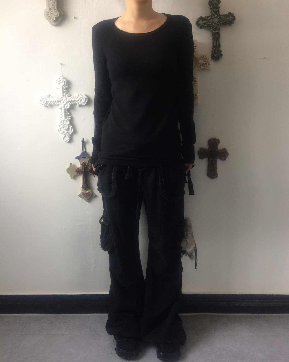 Bat su club side shirring point mesh top 상품이미지5
