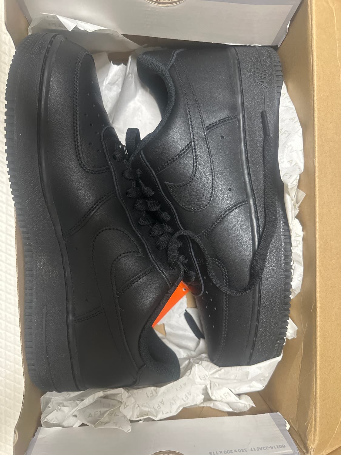 나이키 에어포스 1 올블랙 270 새상품급 / 박스O 상품이미지1