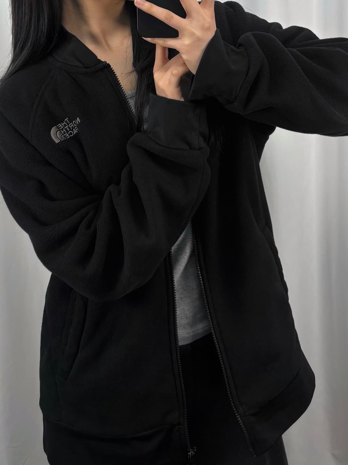 노스페이스 블랙 플리스 자켓 상품이미지1