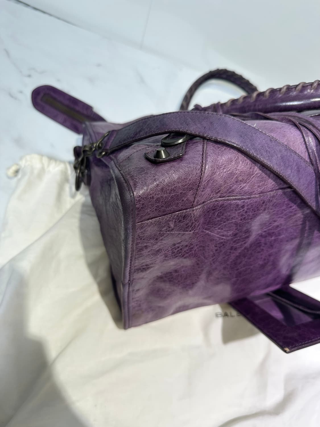 [A 정품] 발렌시아가 시티 모터백 파트타임 퍼플 상품이미지6