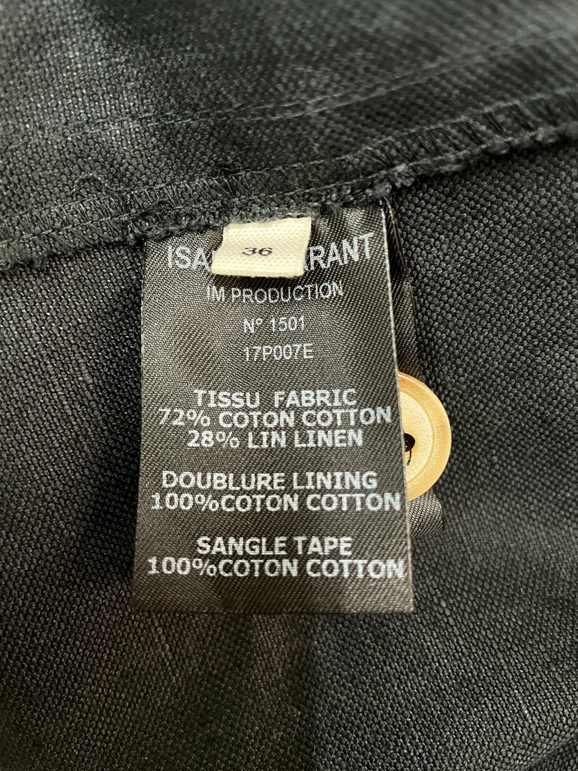 이자벨마랑 에투알 코튼 린넨 싱글 코트 블랙 상품이미지3