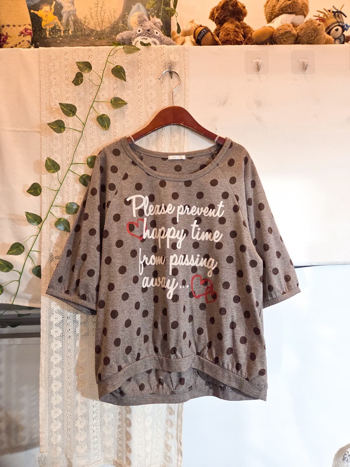 colza 초코 도트 반팔 티셔츠 상품이미지1