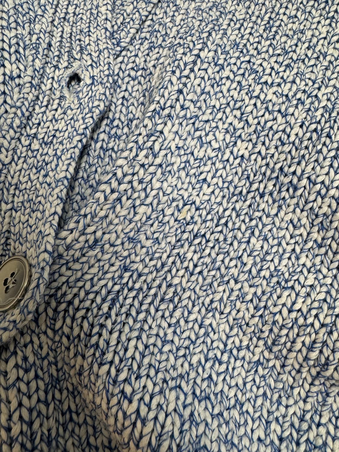 Leey diagnal hooded cardigan blue 상품이미지7