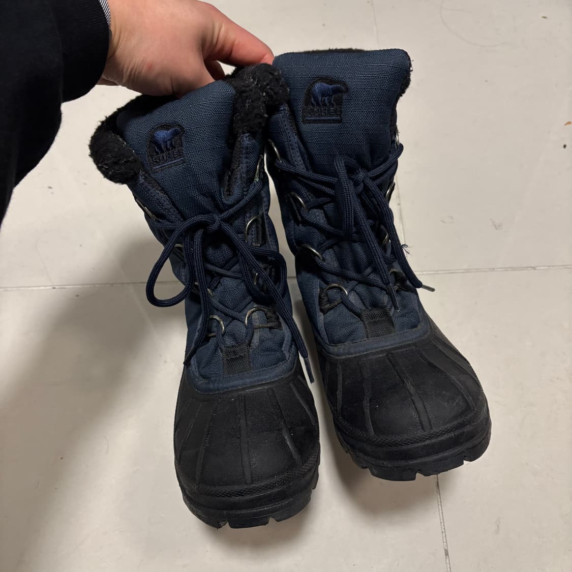 정품 소렐 네이비 블랙 양털 방한 부츠 245 상품이미지6