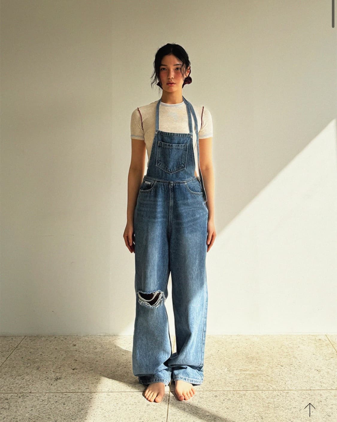 Inseowl 데님 롤 오버 팬츠 S 상품이미지1