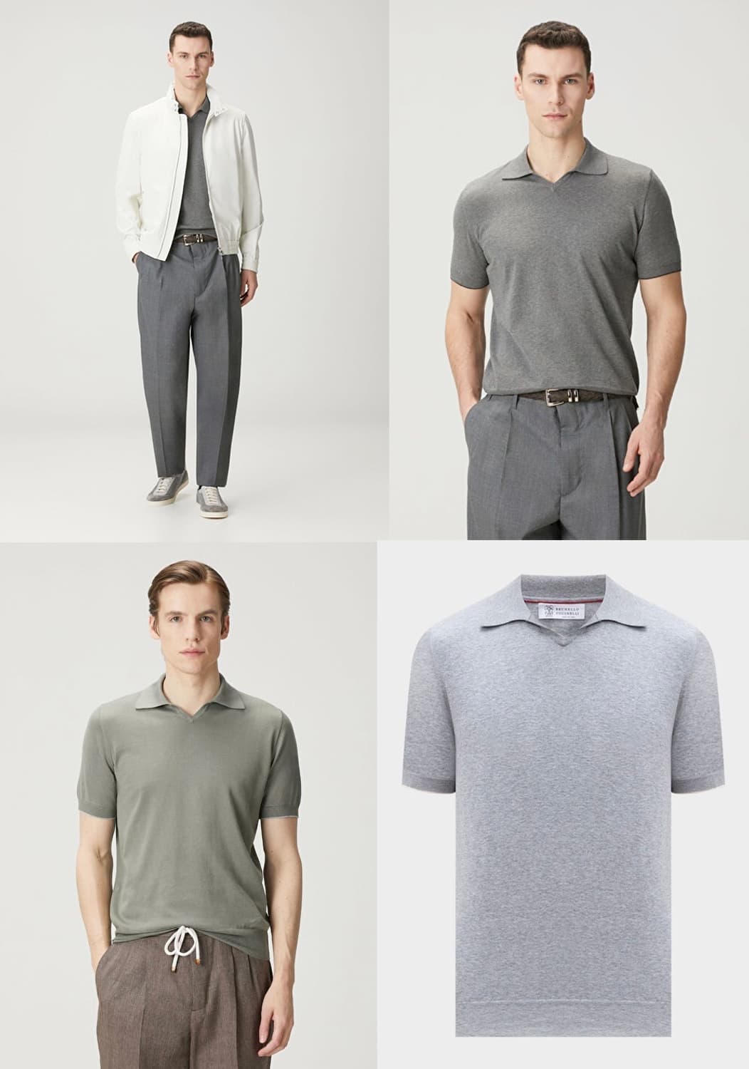 브루넬로 쿠치넬리 오픈 카라 니트 (50) 국내 105 상품이미지5