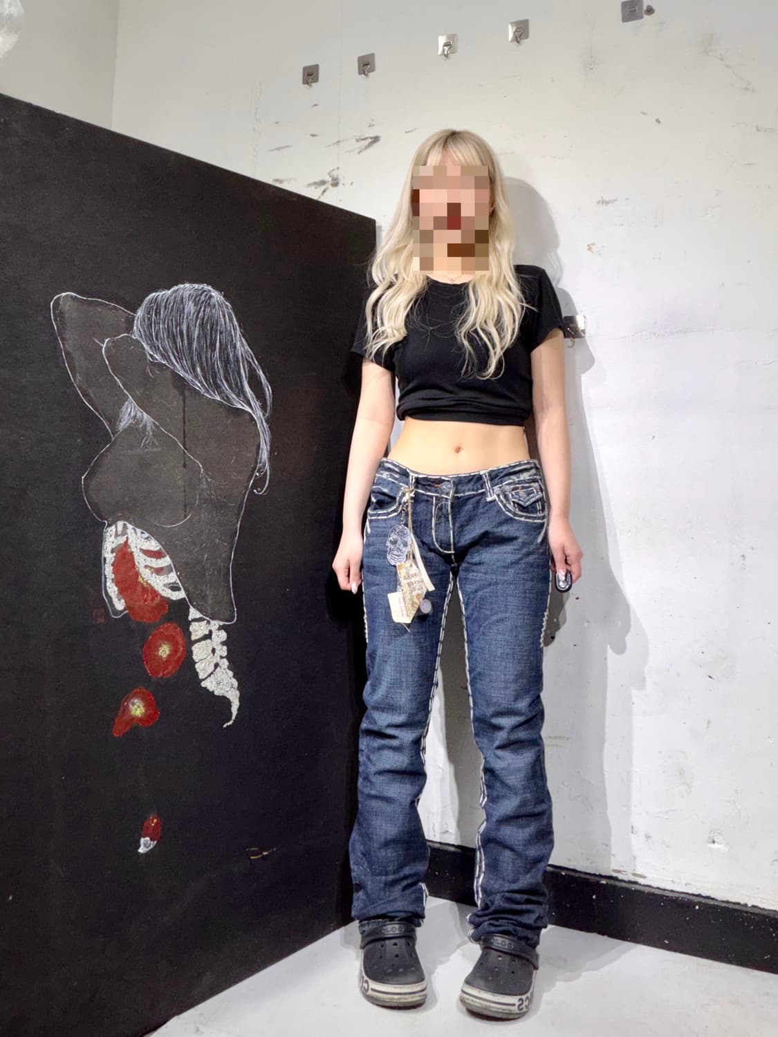 라구나비치 데드스탁 핸드메이드 부츠컷 데님 팬츠 갸루 청바지 32 상품이미지6