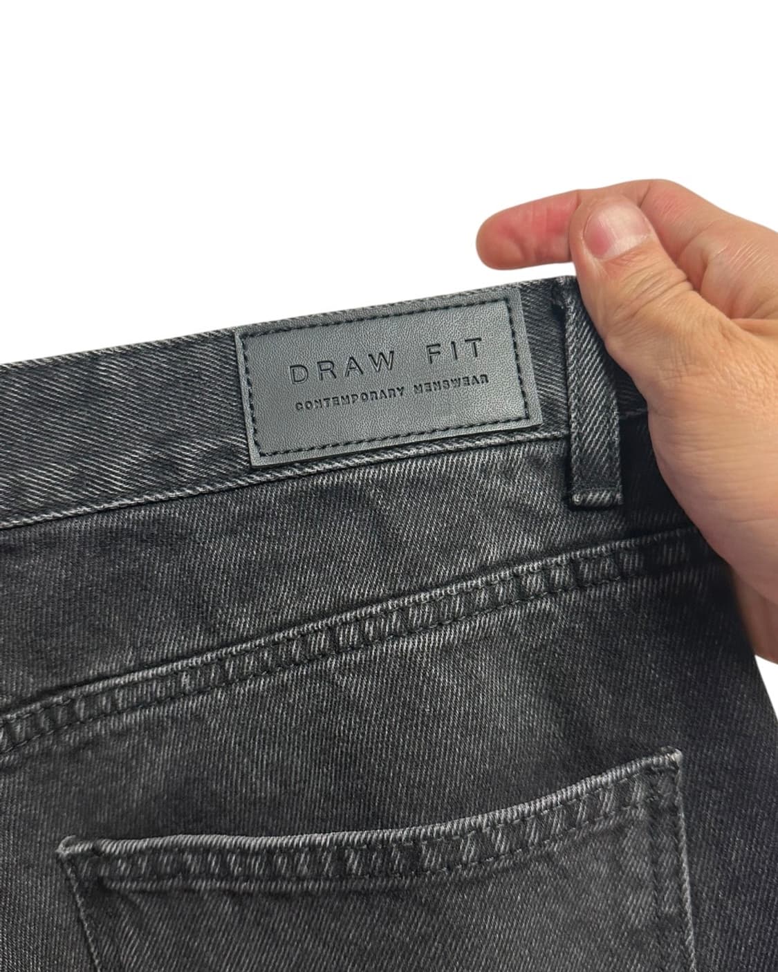 새상품) 드로우핏(DRAW FIT) 레귤러핏 블랙 워싱 데님팬츠 M 상품이미지5