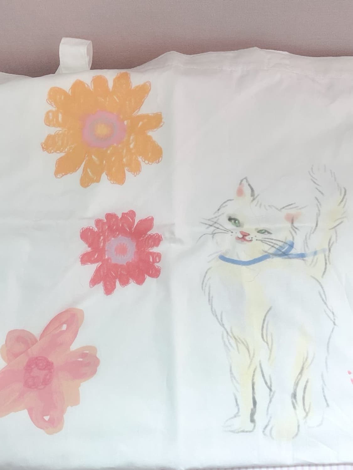 시눈 SINOON 캣 플라워 에코백 화이트  상품이미지2