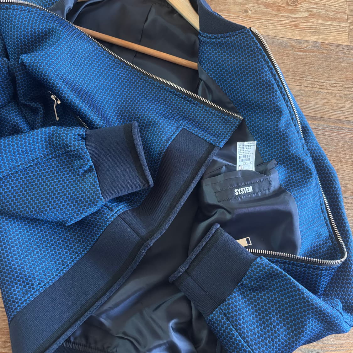 시스템 옴므 XS 슬림핏 95 블루종 집업 점퍼 실크 미니멀 상품이미지9