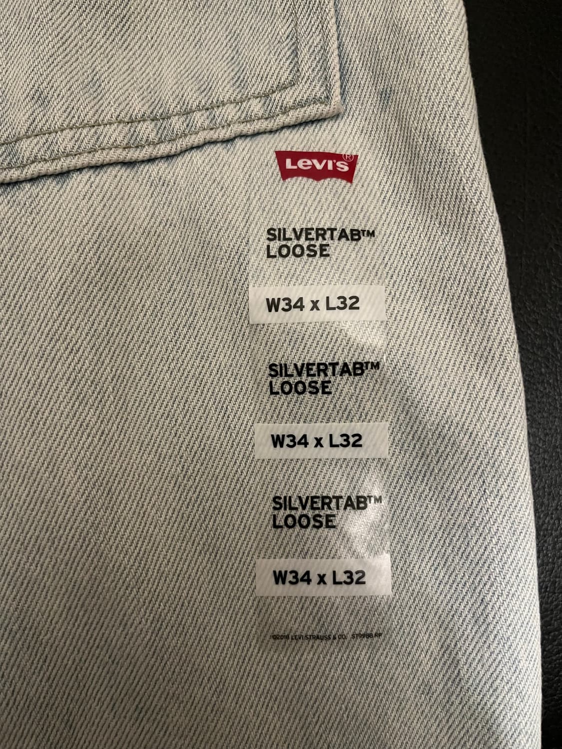 [34] 리바이스 실버탭 새상품 루즈핏 연청 데님 청바지 상품이미지3