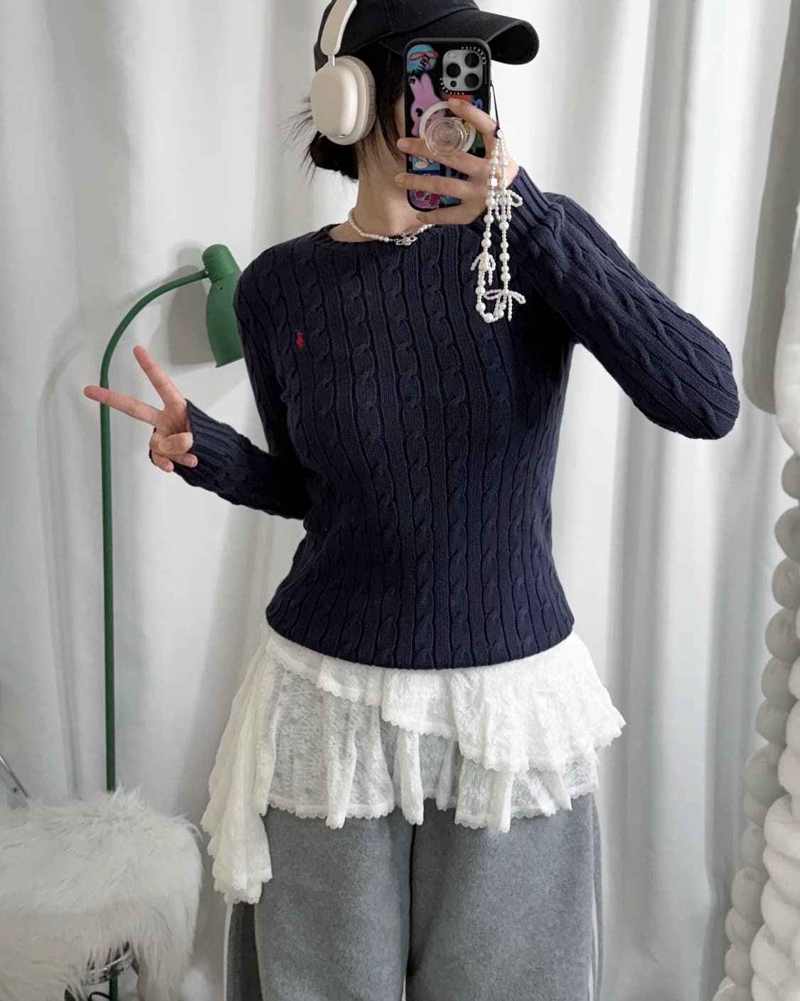 폴로 랄프로렌 네이비 꽈배기 니트 상품이미지4