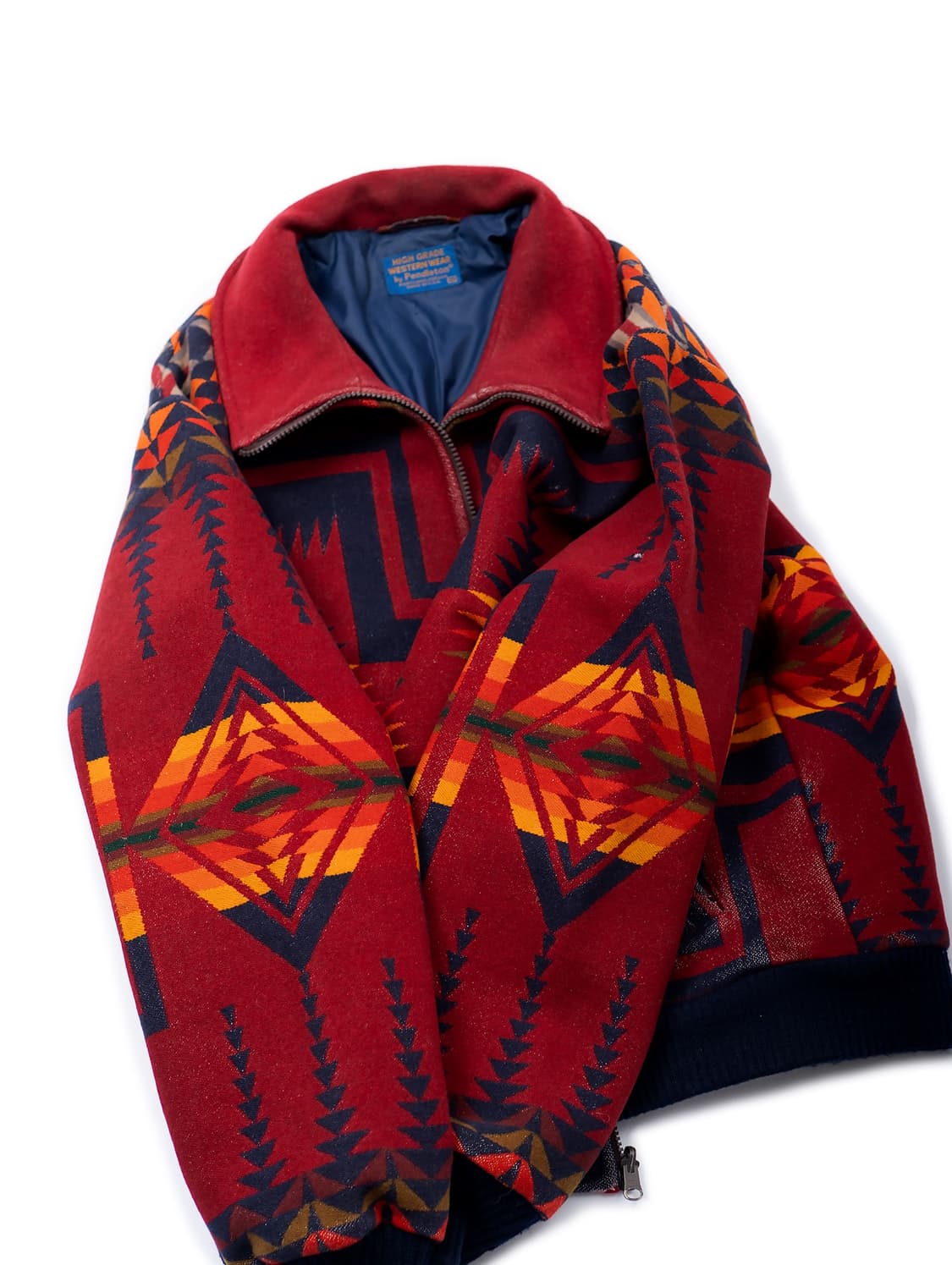 80’s Pendleton Bomber Leather Jacket 상품이미지2