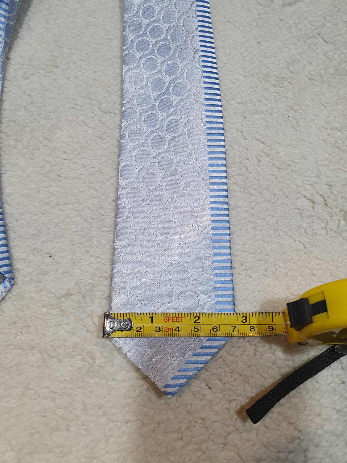 하늘색 패턴 정장 넥타이 상품이미지3