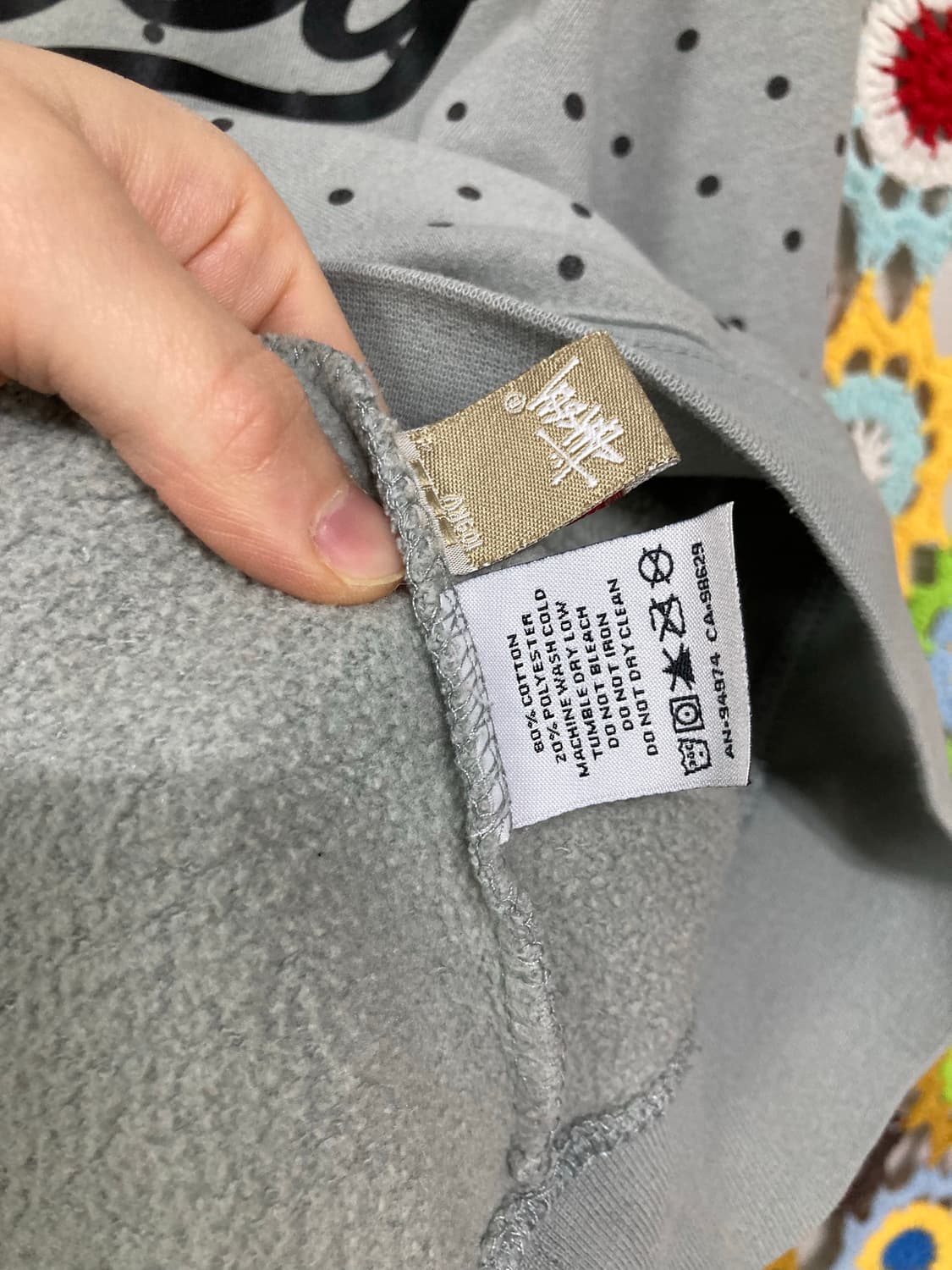 Stussy 스투시 스펠아웃 도트 땡땡이 맨투맨 _ 연그레이 상품이미지7