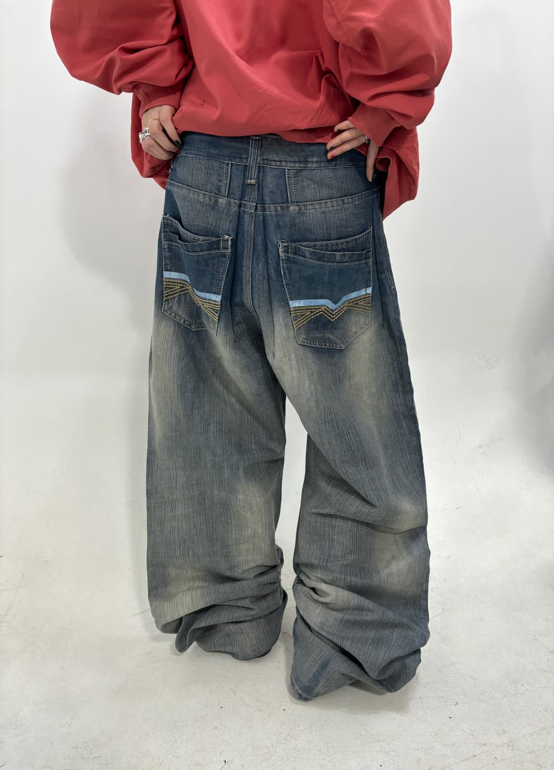 90s 울트스쿨 빈티지 블루워싱자수 상품이미지4