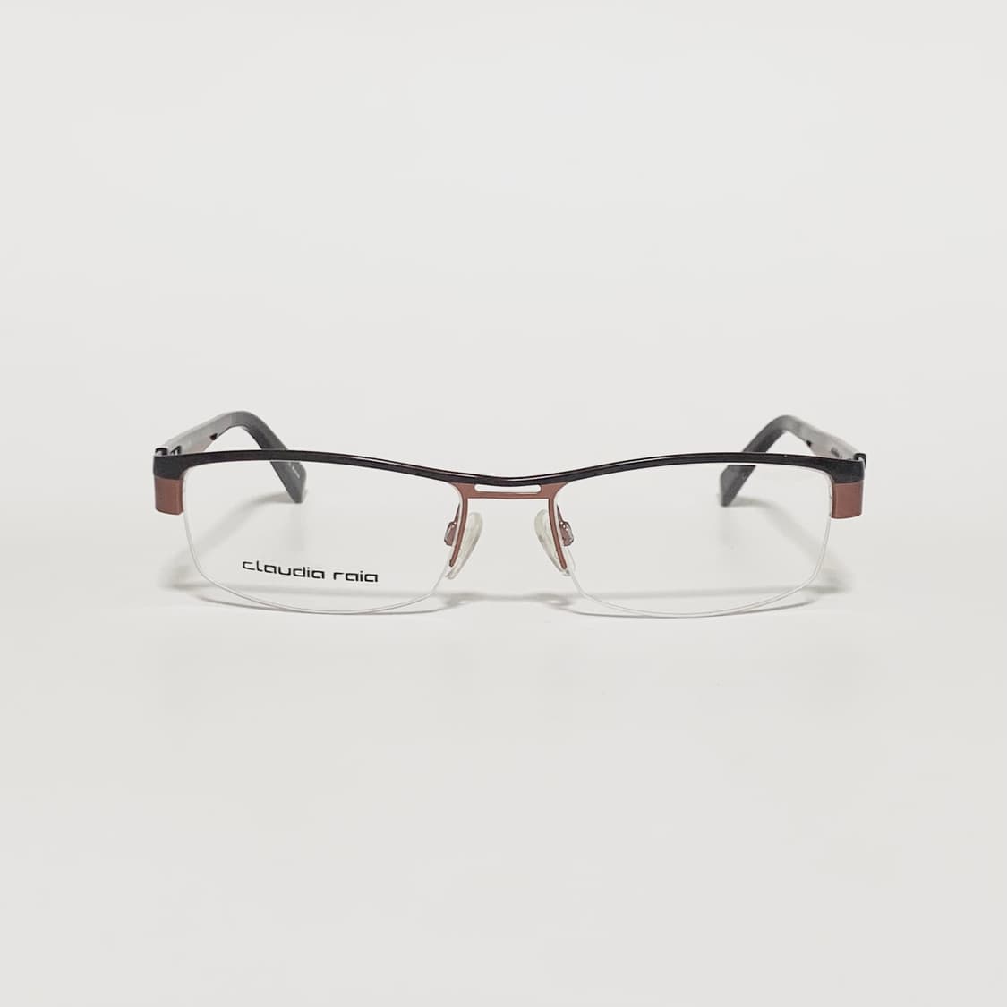 973 오버사이즈 슬림 브라운/코퍼 사각 반무테 안경테 픽키 상품이미지3