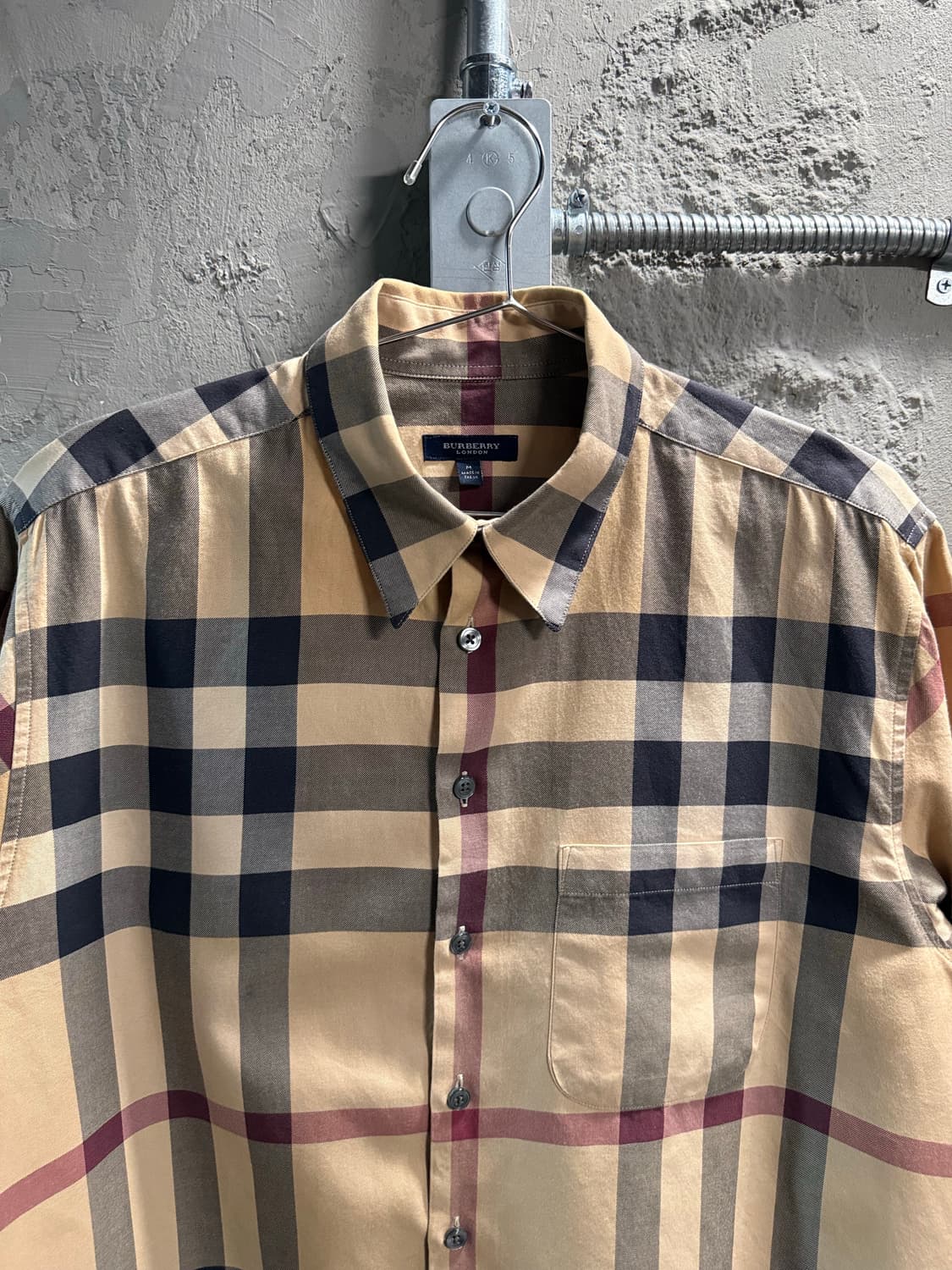 M 버버리 BURBERRY 런던 노바체크 반팔 셔츠 베이지 상품이미지4