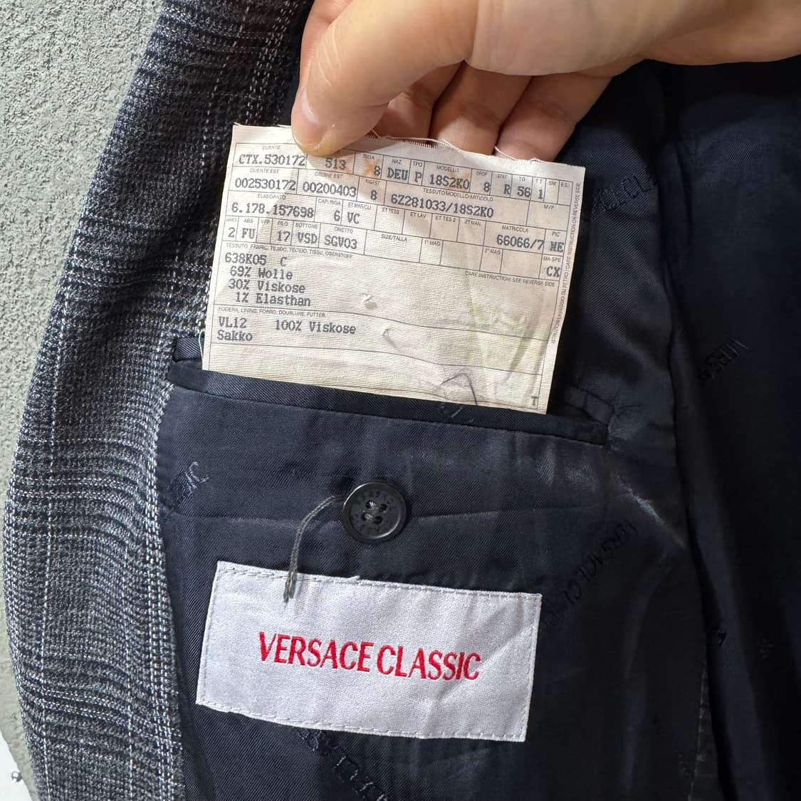 베르사체 클래식 투버튼 체크 블레이저 자켓 (XL)  상품이미지6