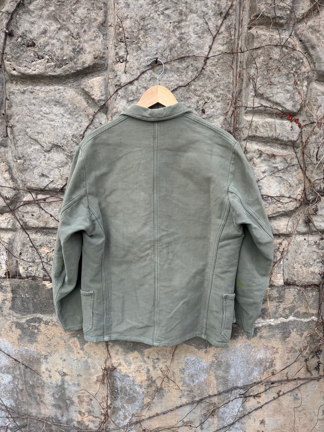 올드 프렌치워크 빈티지 몰스킨 페이딩 데미지 워크 자켓 상품이미지2