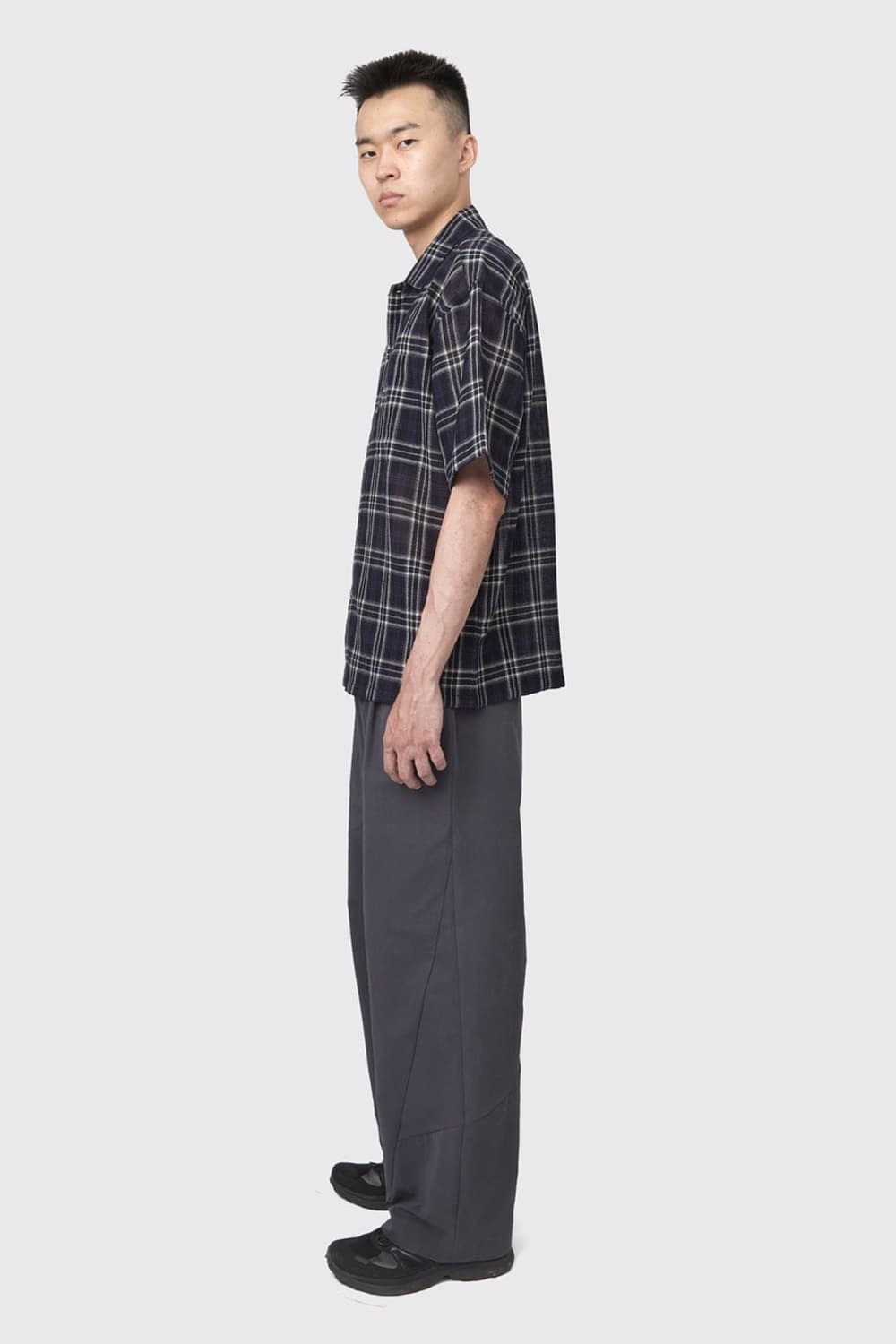 해칭룸 체크 반팔셔츠 박스셔츠 상품이미지3